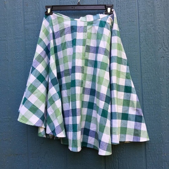ModCloth x Collectif Liesel Picnic Check Swing Skirt Women’s Size XXS NWT - Picture 3 of 6